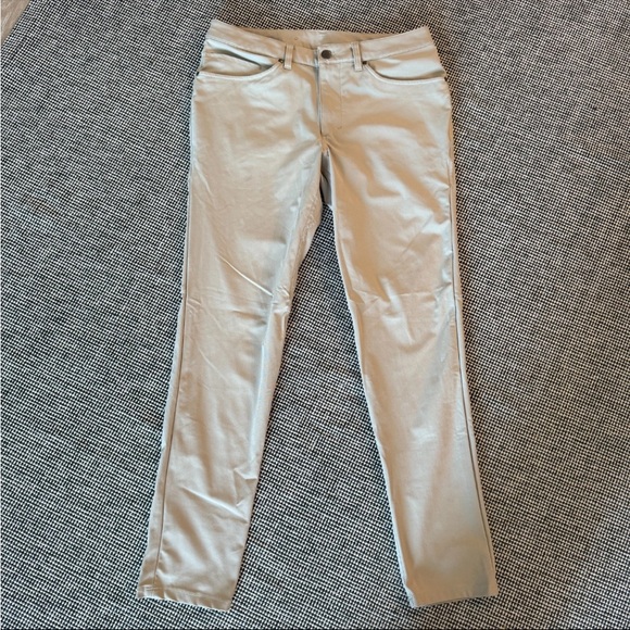 Lululemon Mens Pants 32x30 ABC Slim Fit Golf Chino Warpstreme Khaki Casual Work - Picture 1 of 7